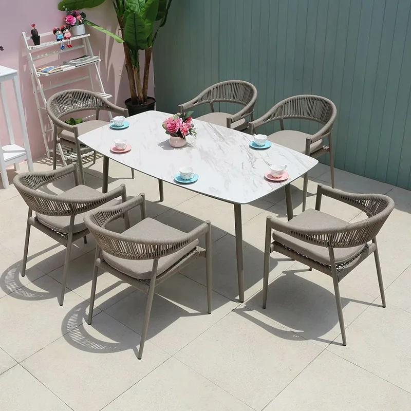 

Уличный ротанговый комбинированный террасный уличный двор вилла стул для отдыха в саду одинарный ротанговый стул пластиковый обеденный ст...