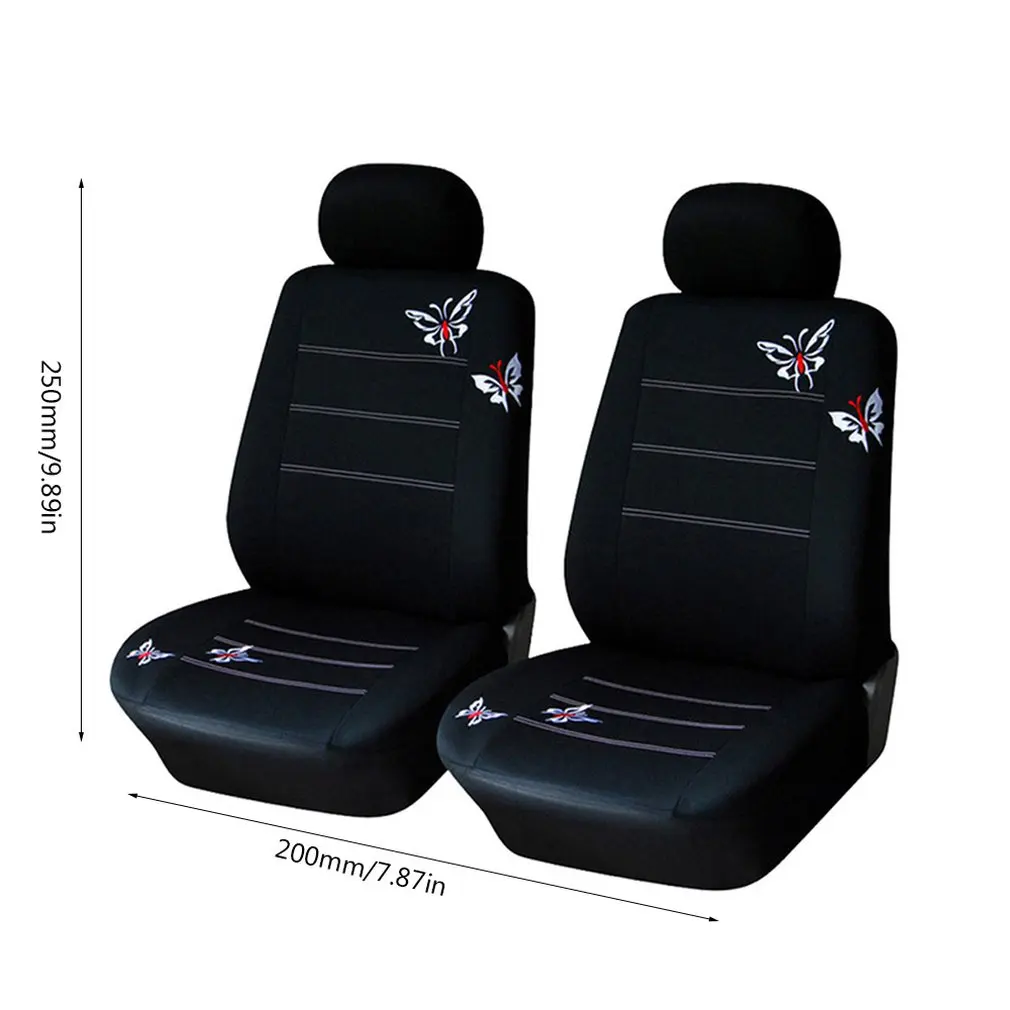 

Butterfly Embroidered Car Seat Cover Universal Fit Most Vehicles Seats Interior Accessories Black Seat Covers