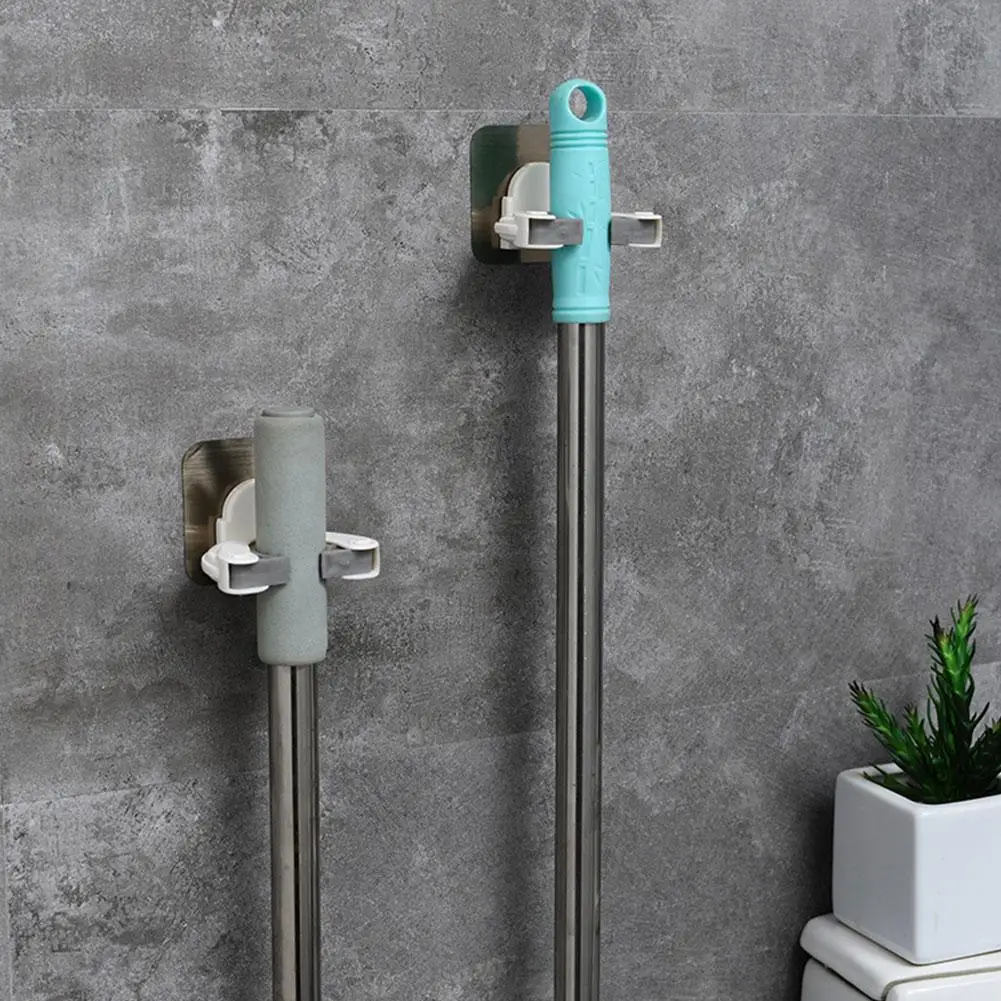 

Punch-free Shampoo Hook Shower Gel Hanger Toilet Bathroom Wall Paste Hanging Mop Strong Hanger R0Q1