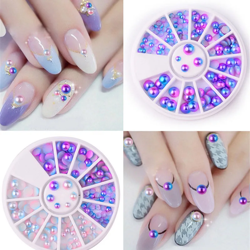 Bittb пилочки для ногтей стразы жемчужные поделки из смолы полукруглые цветные