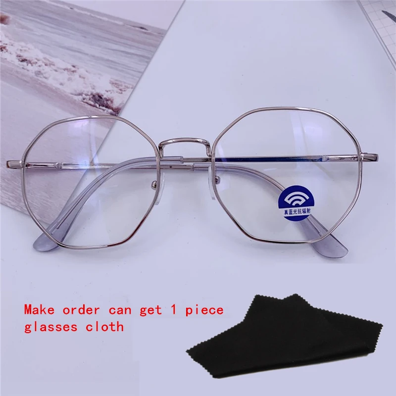 

Vintage Anti Blue light Glasses Frame Women Round Lens Myopia Optical Mirror Eyeglasses Metal Transparent Spectacle Frames