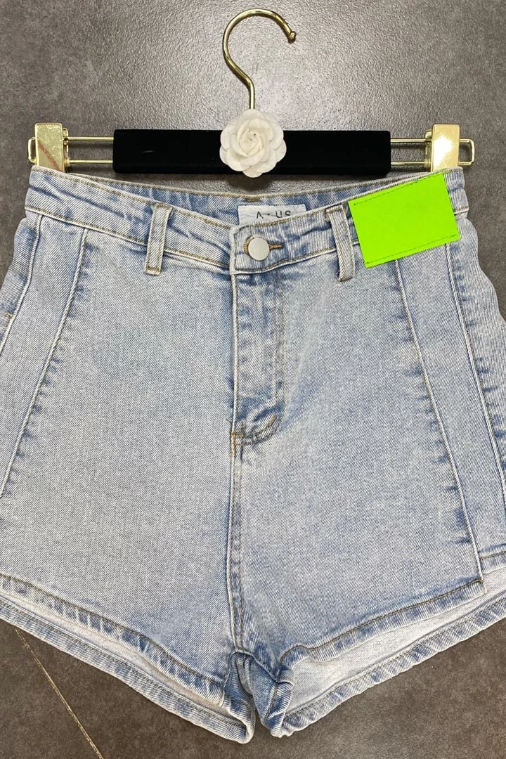 

2021 Summer Women Denim Shortsfluorescent Labeling Line Stitching Street Short Jeans