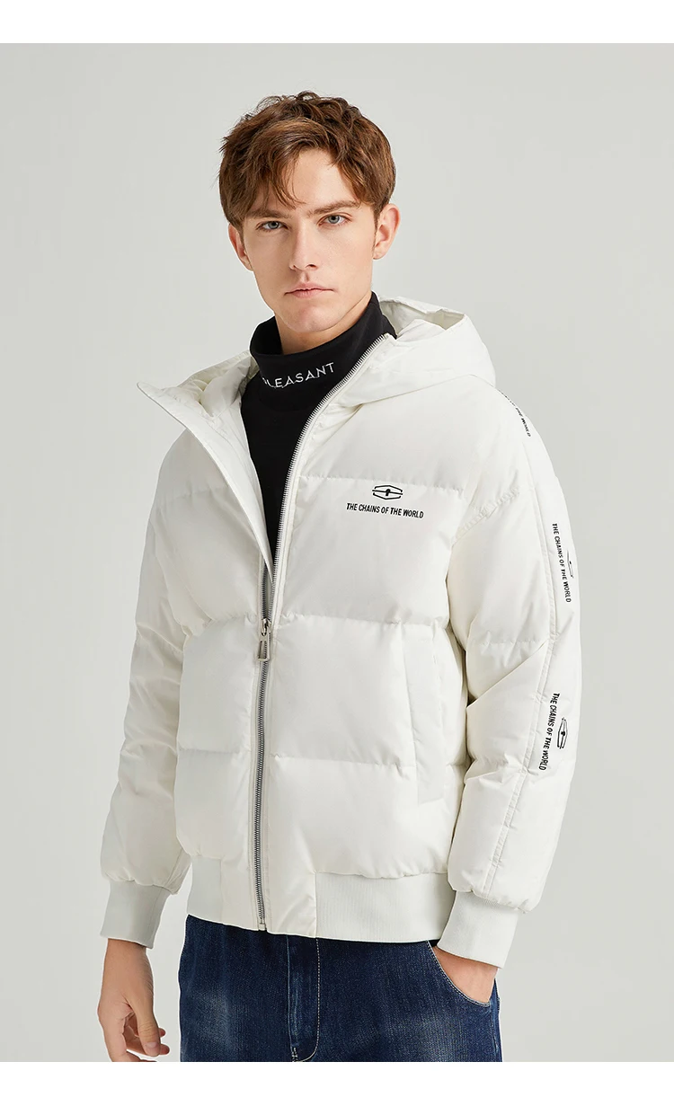 Pioneer Camp Fashion Men Winter Duck Down Jacket Solid Warm Simple Waterproof Zipper Pocket High Quality Jackets Men AYR903431