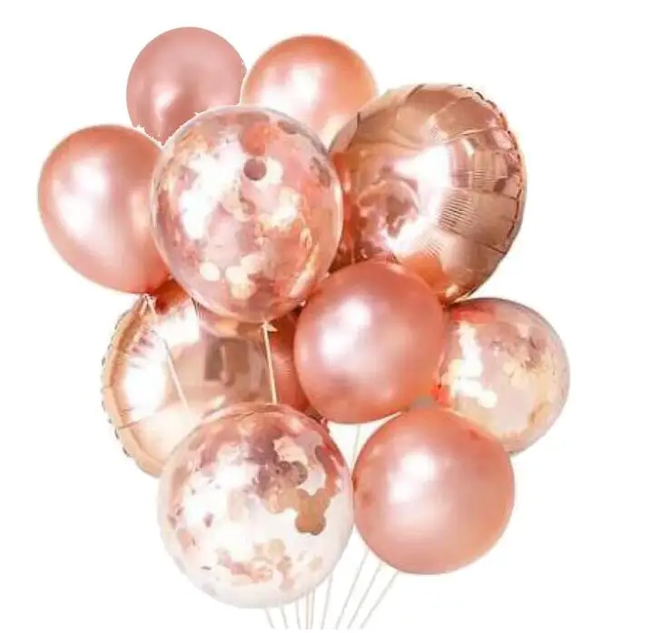 10 шт./компл. розовый золотистый воздушный шар конфетти металлик блестки баллоны