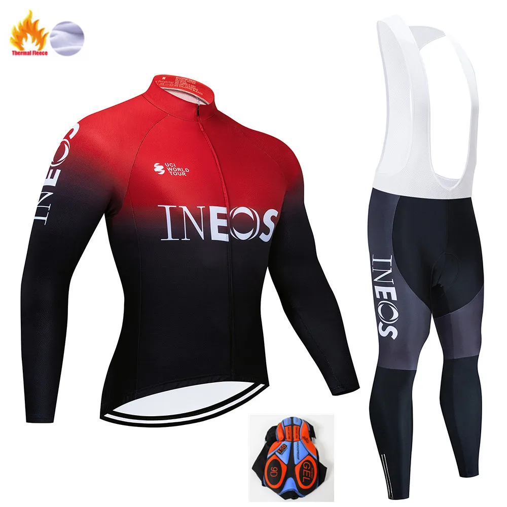 Winter Cycling Suit Велоспорт Джерси Pro Team INEOS зимняя флисовая одежда для велоспорта MTB велосипедный комбинезон комплект Ropa Ciclismo триатлон комплект для велоспорта - Цвет: Winter Cycling Suit