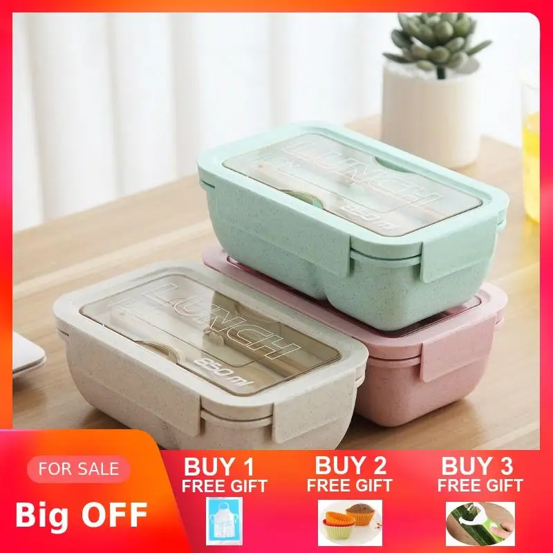 Коробка для завтрака из пшеничной соломы 850 мл. экологически безопасный материал