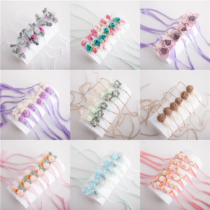 Diadema para ni&ntilde;a reci&eacute;n nacida, accesorios para el cabello, accesorios para el cabello de flores, de ni&ntilde;a, accesorios de fotograf&iacute;a infantil-2
