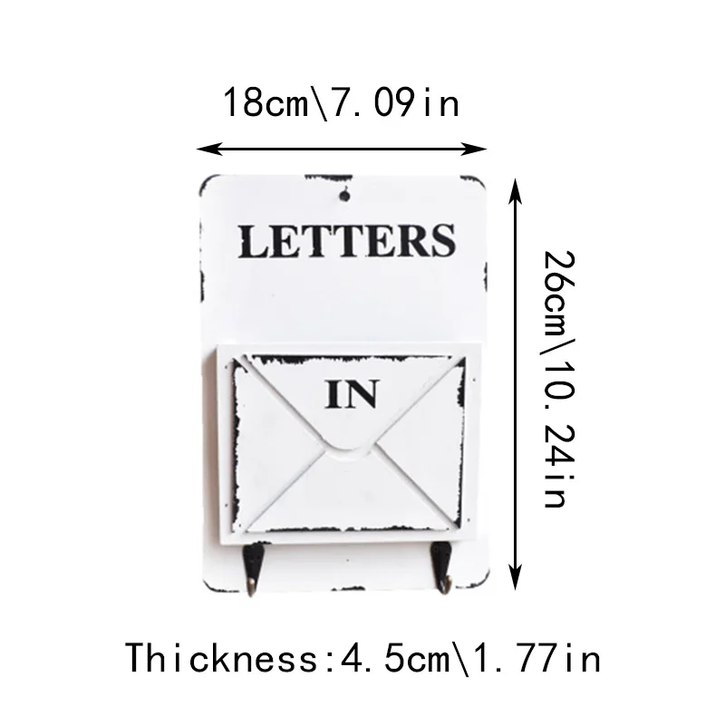 

Vintage Wall Mount Mailbox Post Box for Outdoor Letter Newspaper Organizer Home Balcony Garden Flower Pot Decor 18x4.5x26cm