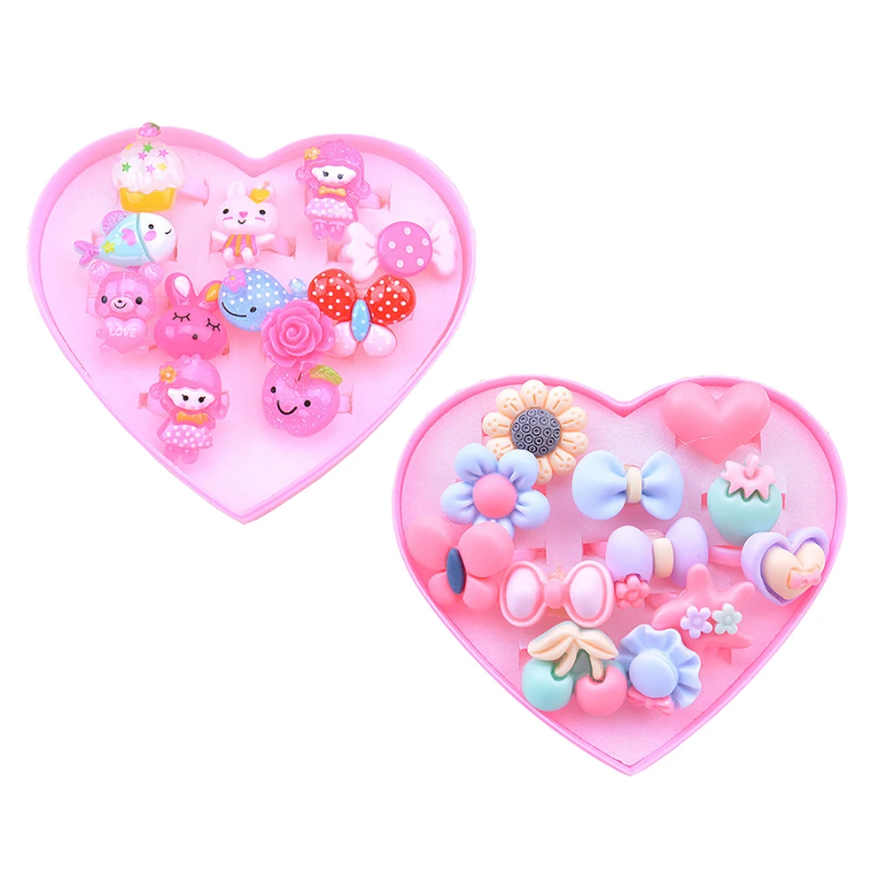 12 шт./кор. нарядное Пластик Регулируемые кольца с самоцветом в принцессы вечерние