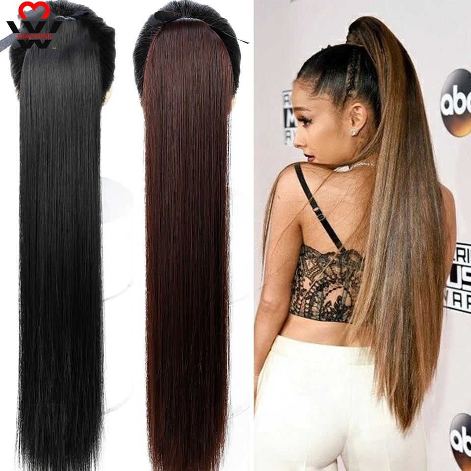 Прямые Конские хвосты конский хвост волос для наращивания высокотемпературное