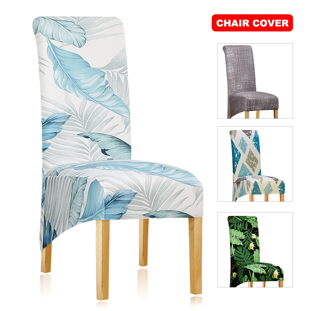 Эластичные Длинные чехлы на спинку стула с принтом в Европейском стиле размеры XL