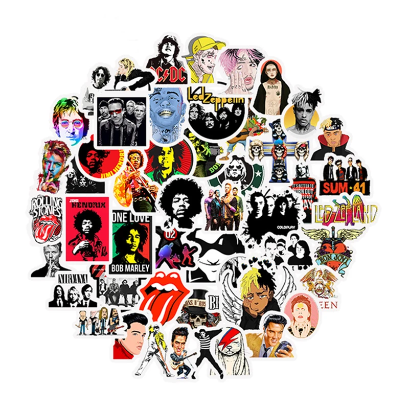 

10/30/50 PCS Hip Hop Rock Metal Punk Trend Sticker For Helmet Fridge Skateboard Laptop Notebook Cup Waterproof Custom Wholesale