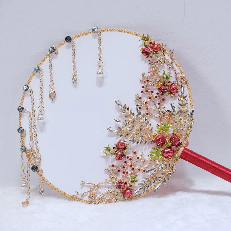 JaneVini Свадебный букет роскошный китайский веер гранатовый Золотой Цветок