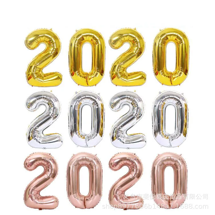 40 дюймов очень большой 2020 цифровой Воздушный шар набор на новый год праздник
