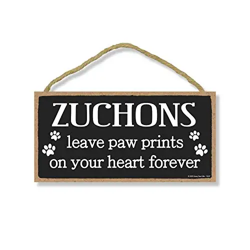 

Honey Dew Gifts Zuchons Leave Paw Prints, Wooden Pet Memorial Home Decor, Decorative Dog Bereavement Wall Sign, 5 Inches by 10 I