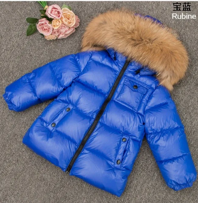 Детское длинное пальто с капюшоном из натурального меха куртка большим