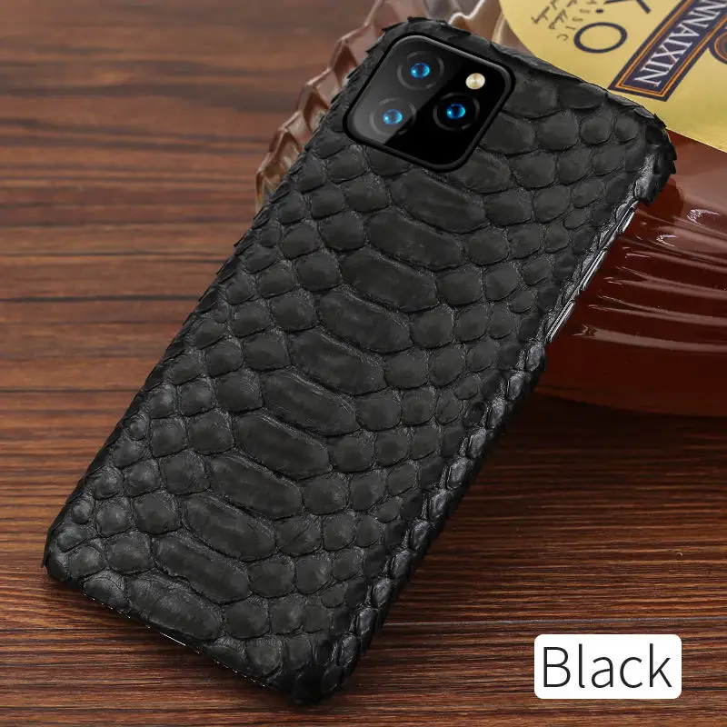 Черный LANGSIDI чехол из натуральной кожи для iphone 11 pro max, оригинальная задняя крышка из кожи питона для iphone 11, чехол xr xs max 7 8, чехол из натуральной змеиной кожи, fundas для Apple iphone 11 pro, Новинка - Цвет: Черный