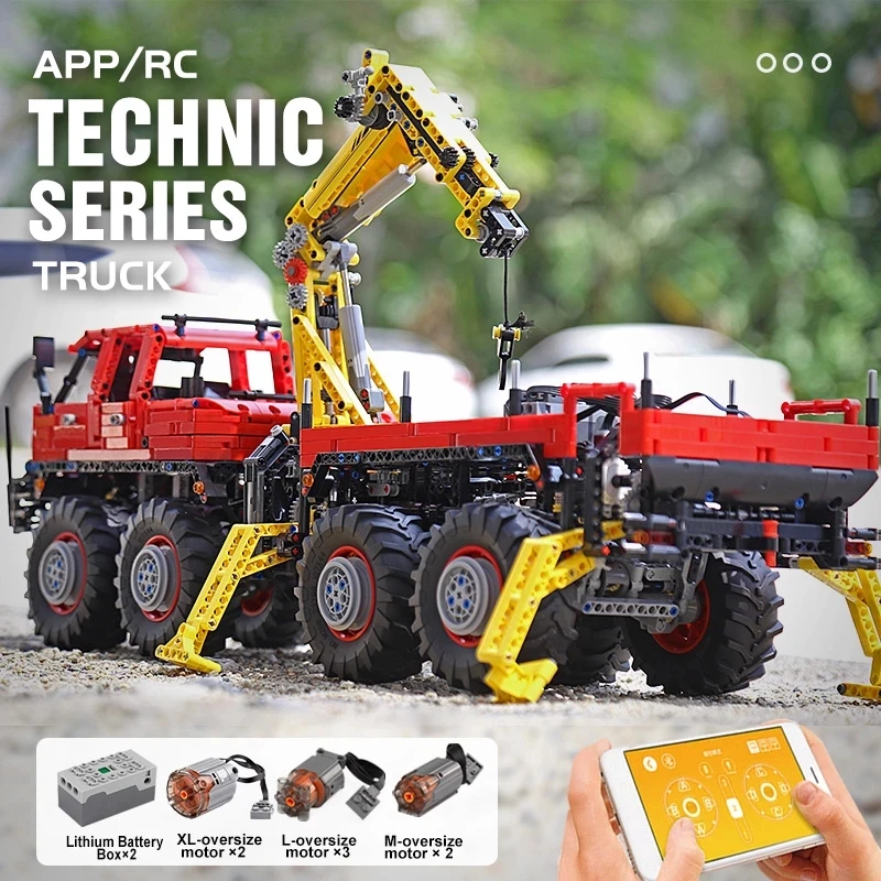

MOULD KING Remote control Truck model 13146 Technical Crane Mk II Sets Building Blocks Bricks Kids Toys Gifts