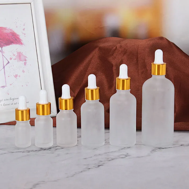 

5-100ML Tubes Frosted Dropper Glass Aromatherapy Liquid for Essential Massage Oil Pipette Refillable Bottles Small Container