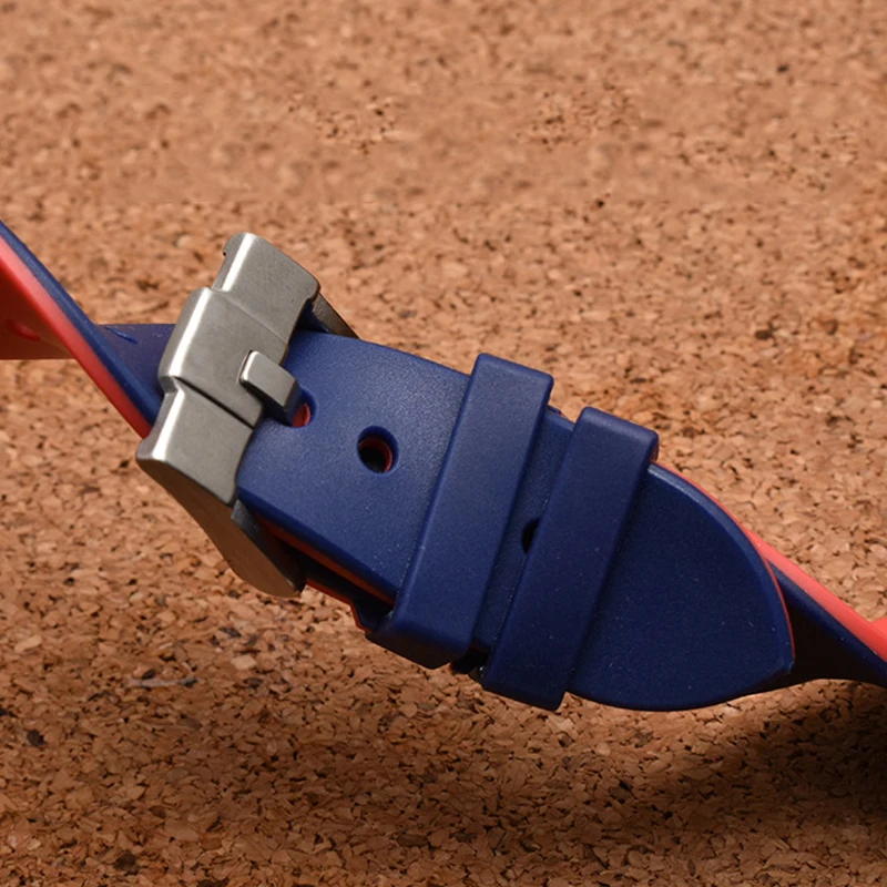 20mm 22mm Rubber Watch Strap Double Color Curved End Silicone Watchband Replacement Wristband For Omega Brand Watch Band