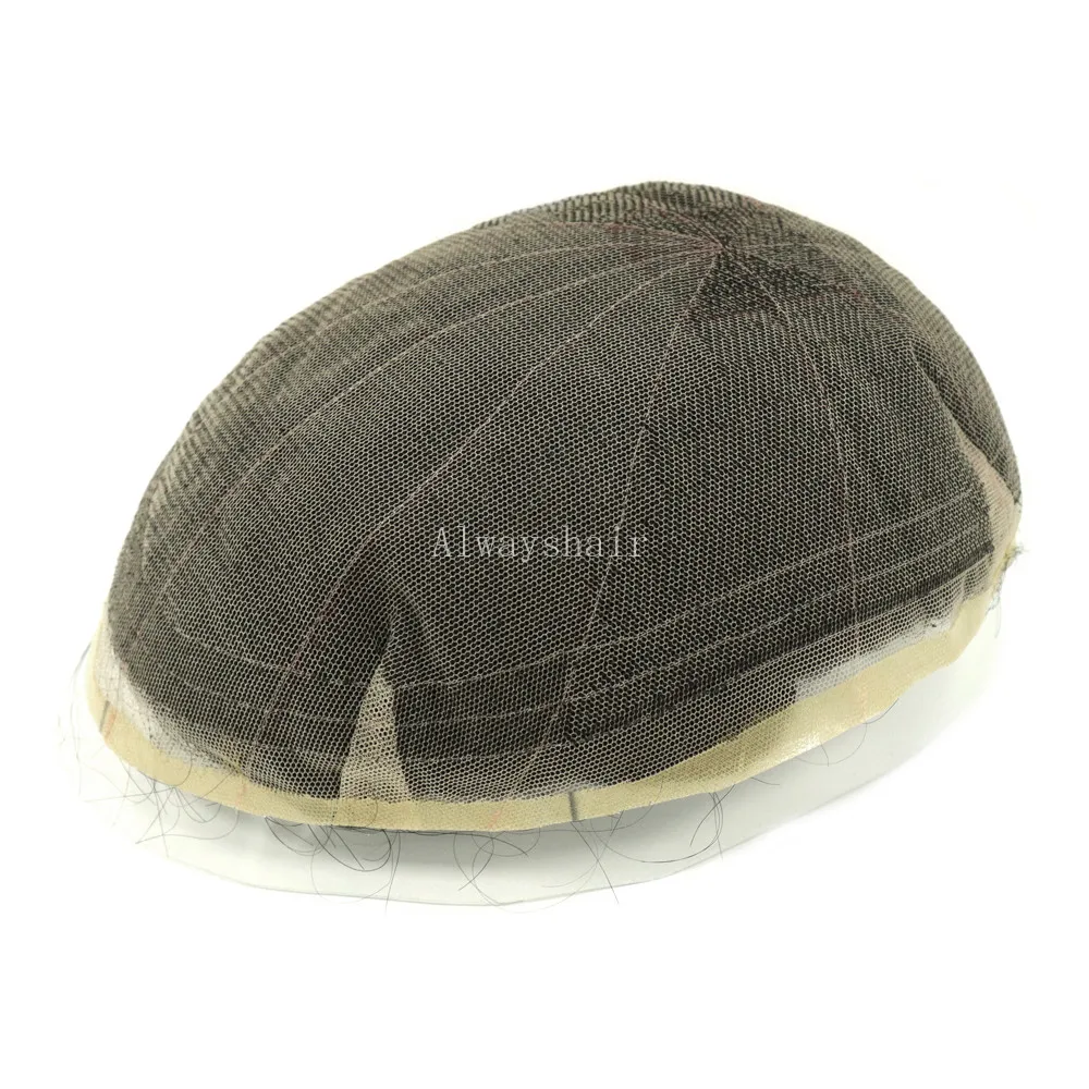 

Alwayshair - All China Lace Toupee for Men 130% Hair Density Lace Men Wig
