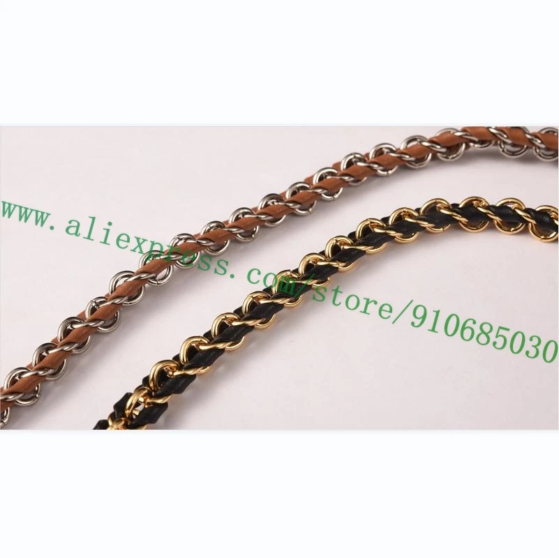 Плетеный ремень на плечо из кожи и цепи для Дизайнерской женской сумочки под