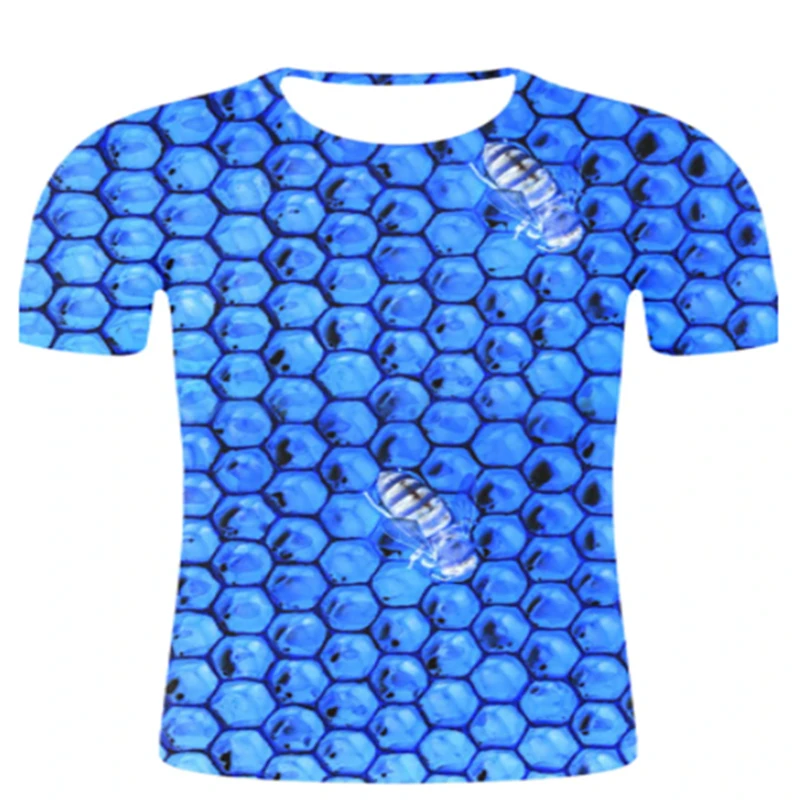 

2021 summer new style 3D fashion honeycomb 3D printing map men's t-shirt Breathable, sweat-absorbent and comfortable