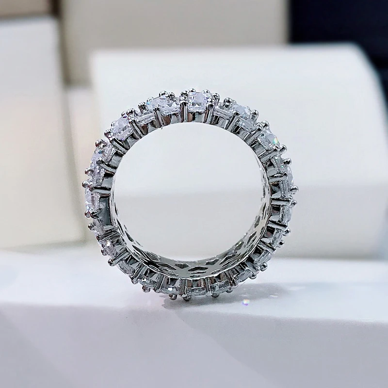 

Knobspin 100% 925 Sterling Silver Rings 4mm Hearts Luxury Ring For Women Engagement Party Fine Jewelry Accessories For Women