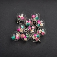 16 10pcs alloy hook hollow glass ball not natural stone jewelry making bead wholesale my501