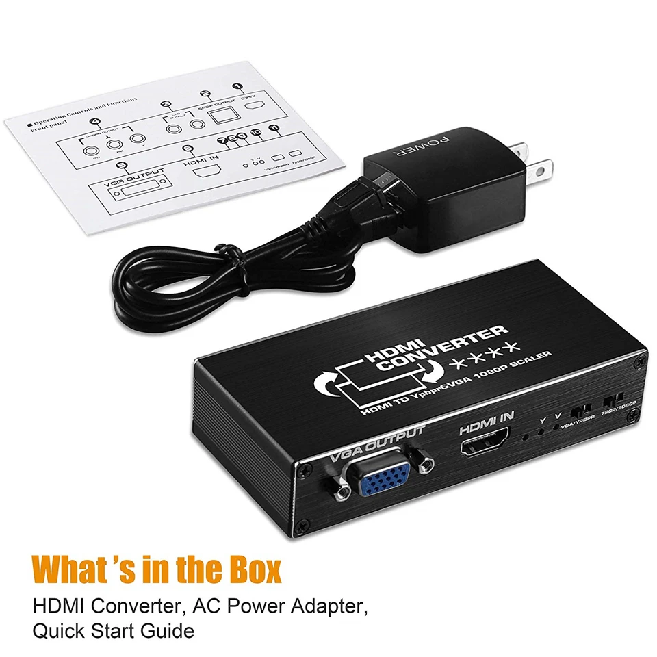 Адаптер ProAV 1080P HDMI для внешних компонентов 720P RGB VGA видеоадаптер с R/L RCA и оптическим