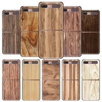 phone case for samsung galaxy z flip cover for zflip 5g cover black hard shell back luxury capa fundas shelltexture wood