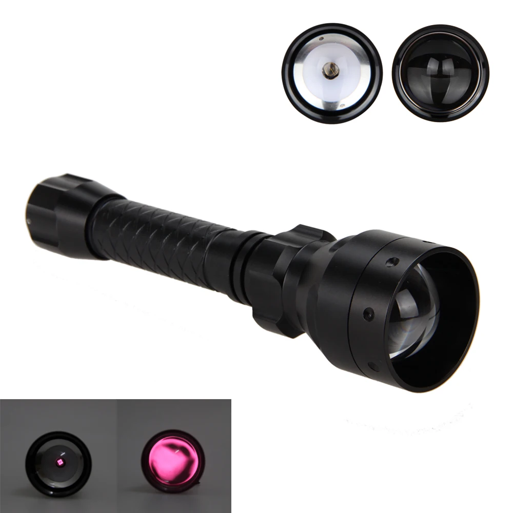 

T50 Zoomable Infrared Flashlight Hunting Torch 850nm IR Night Vision illuminator+Rifle Scope Mount+Switch+2*18650+USB Charger