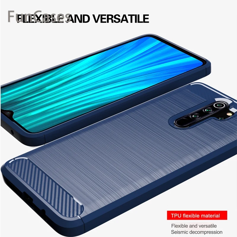 Силиконовый чехол для xiaomi Redmi Note 8 Pro карбоновый бампер мягкий телефона Note8 Global |