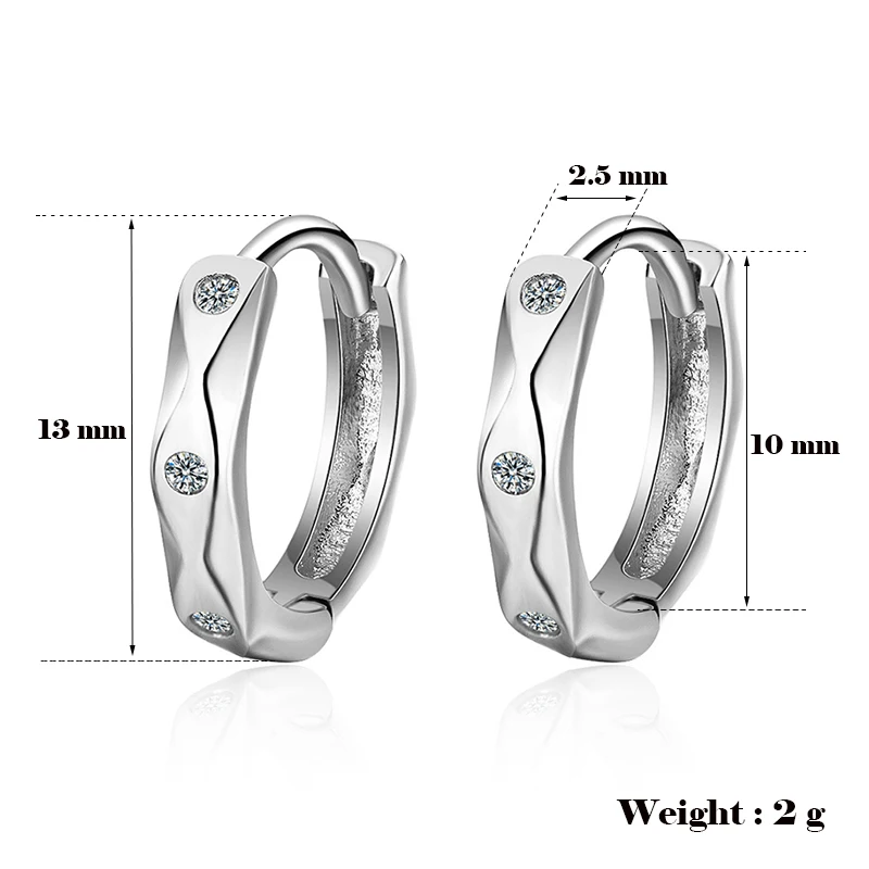 Women's New Fashion Shiny Hoop Earrings Bohemian Geometric Rose Gold/ White Cartilage Piercing Earring Jewelry Small Thin Hoops