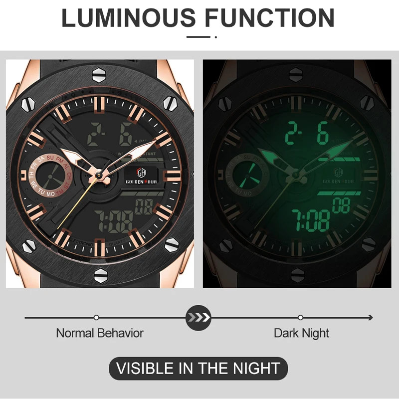 Relojes Para Hombre GOLDENHOUR модные спортивные мужские наручные часы Автоматические