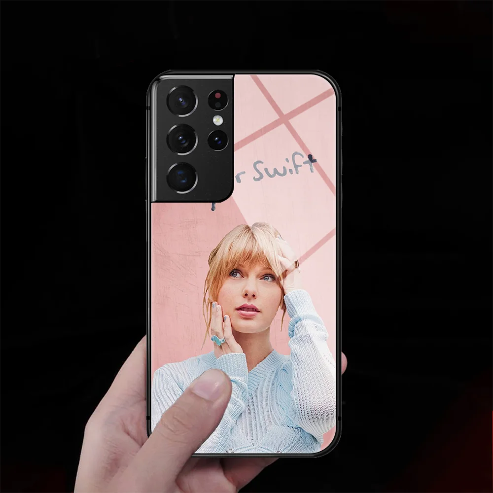 

Swift-Taylor Folklore Tempered Glass Phone Case Cover For Samsung Galaxy S Note 8 9 10 20 21 E FE Plus Uitra Bumper