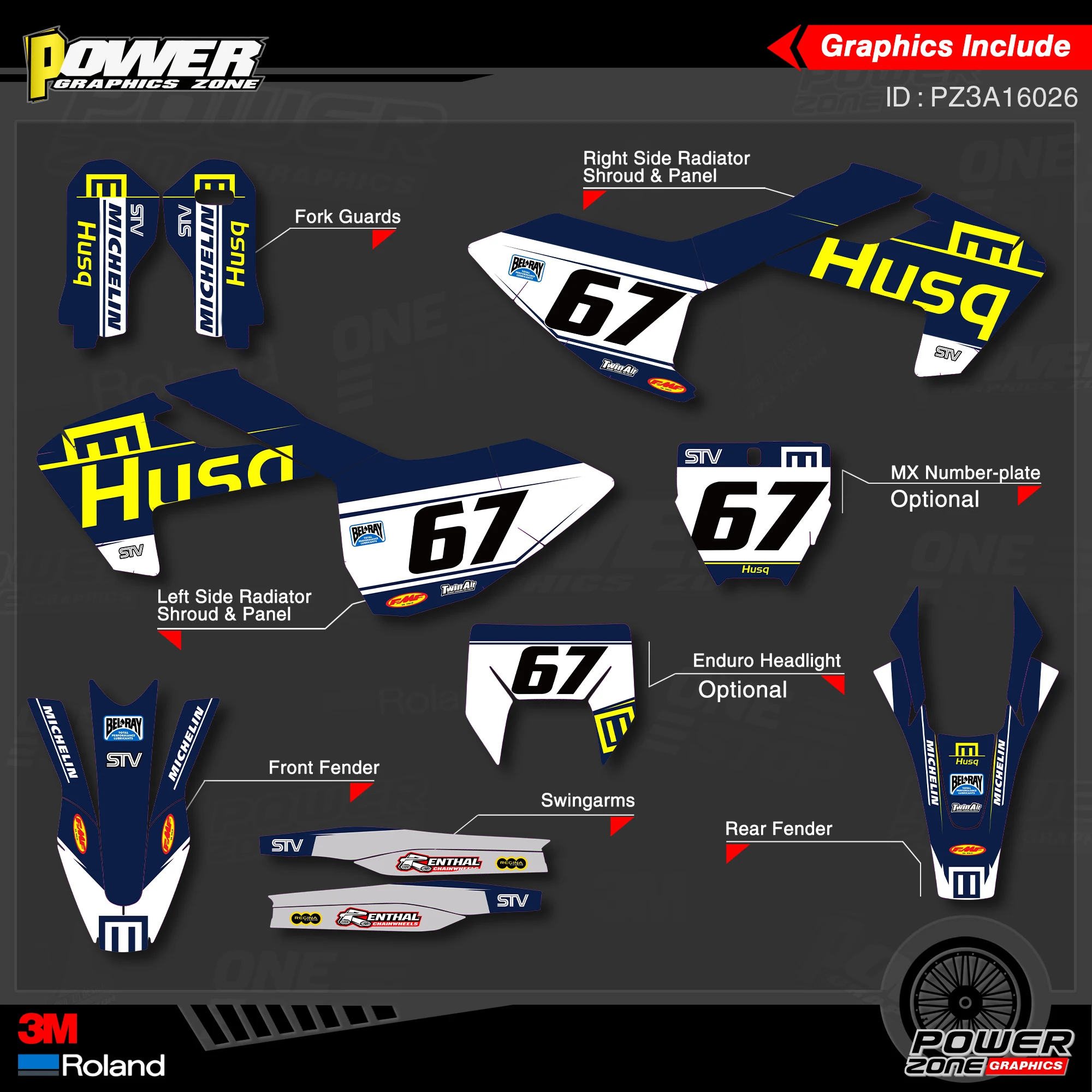 PowerZone пользовательские командные графические наклейки 3M стикер s комплект для