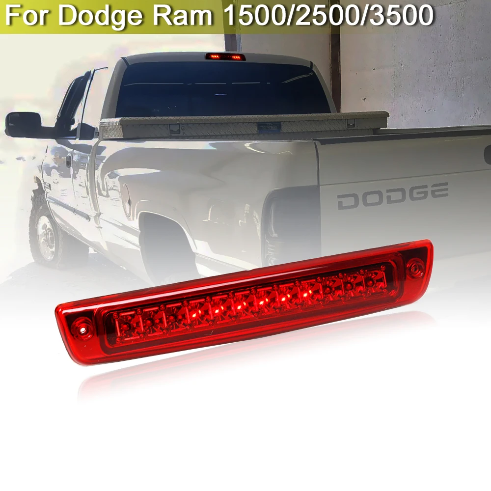 

Red Lens LED Third Brake Light For Dodge Ram 1500/2500/3500 1994 1995 1996 1997 1999 2000 2001 Stop Light OEM# 55077263AB