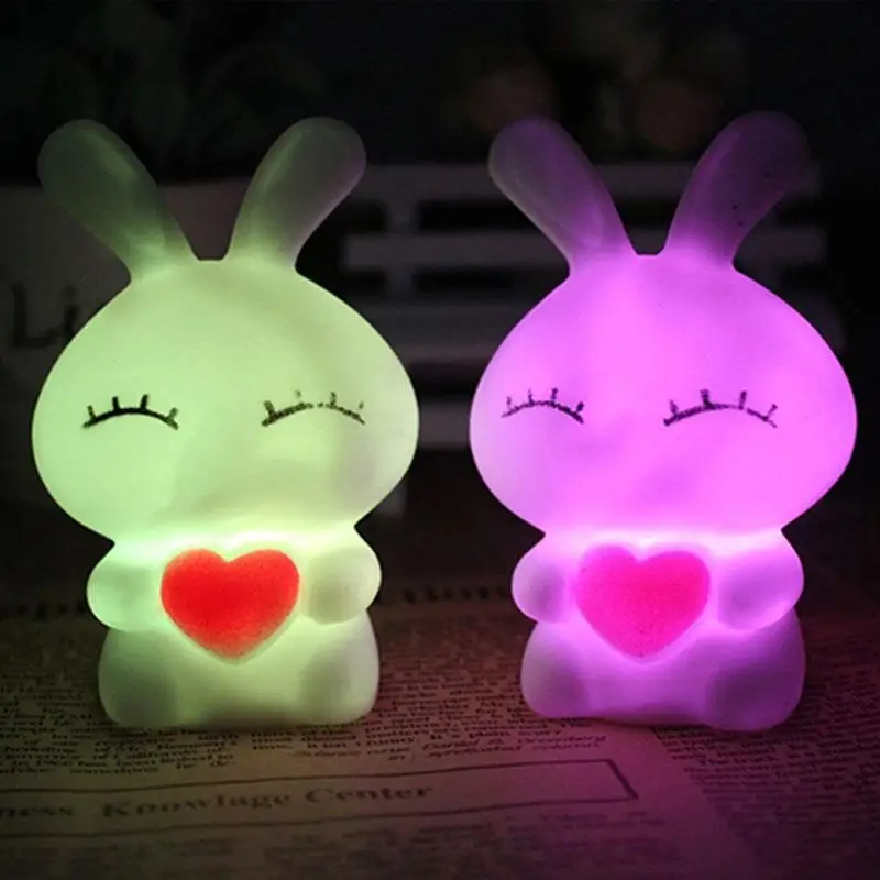 

10PCS Light Night Lamp Decoration Color Changing Bedroom Party LED LED Rabbit Shaped LED Kid Bead for Children Gift Cute