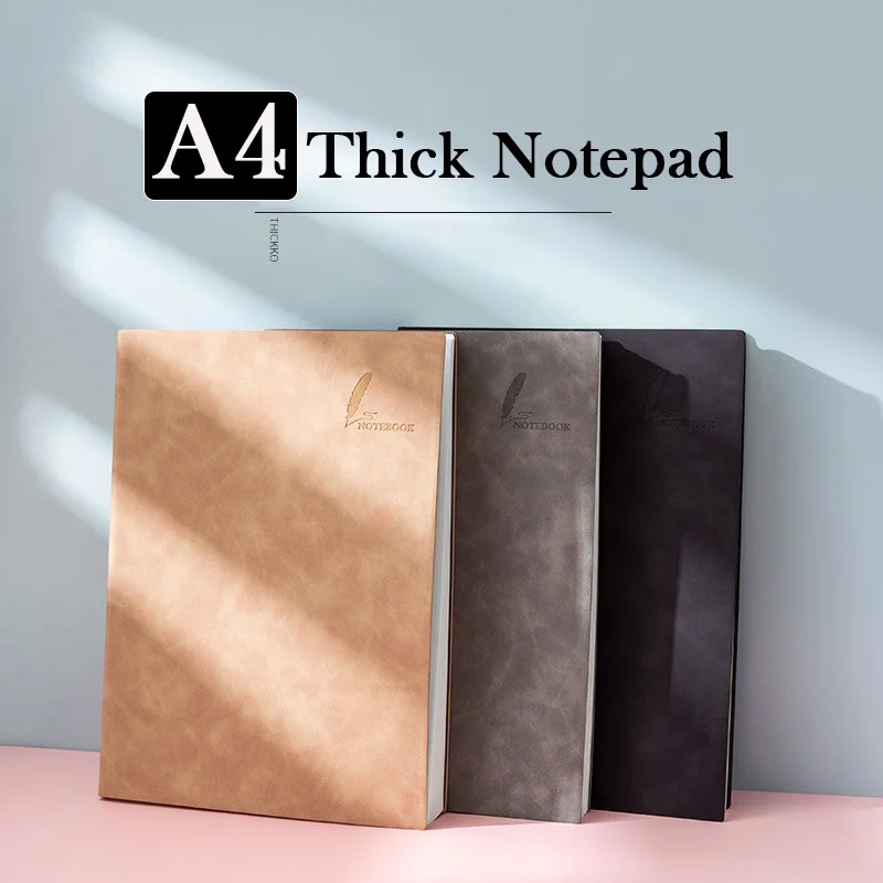 

Super Thick Notepad A4 Cute Notebooks Colors Creativity Stationery 400pages Pu cover Students stationer School Office Supplies