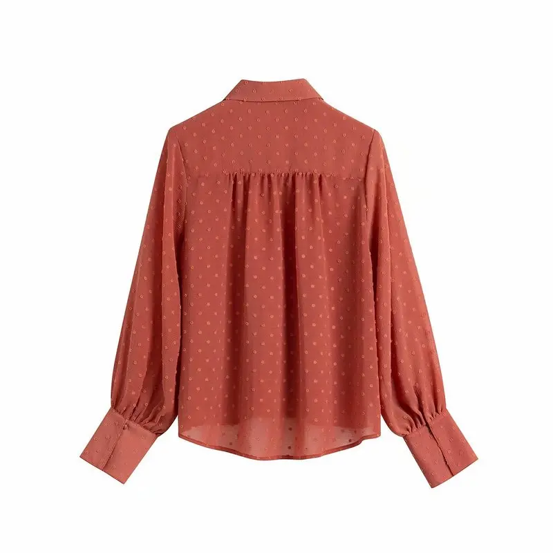Женская Базовая однотонная шифоновая блузка с длинным рукавом офисная одежда