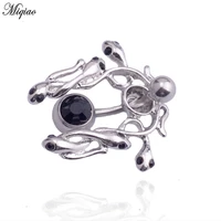 miqiao 1 pcs winding snake animal belly button ring umbilical nail alternative piercing jewelry