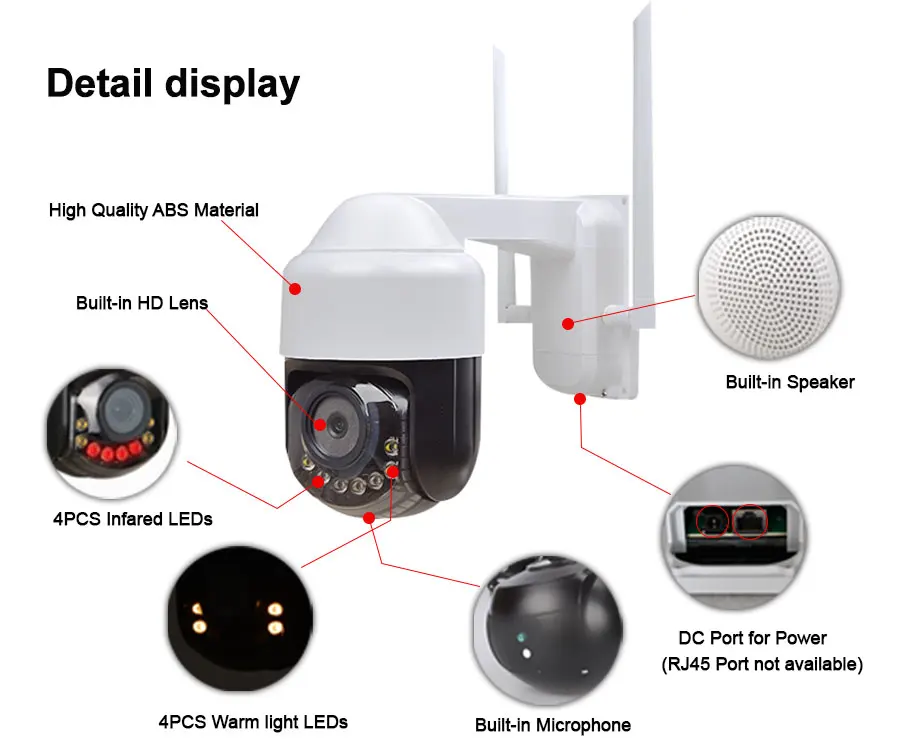3 ”мини 1080P 3g 4G LTE PTZ камера двухсторонняя аудио Беспроводная ip-камера 4 мм объектив SIM Встроенный 32G SD двойной светильник цветной ночной ИК 50 м