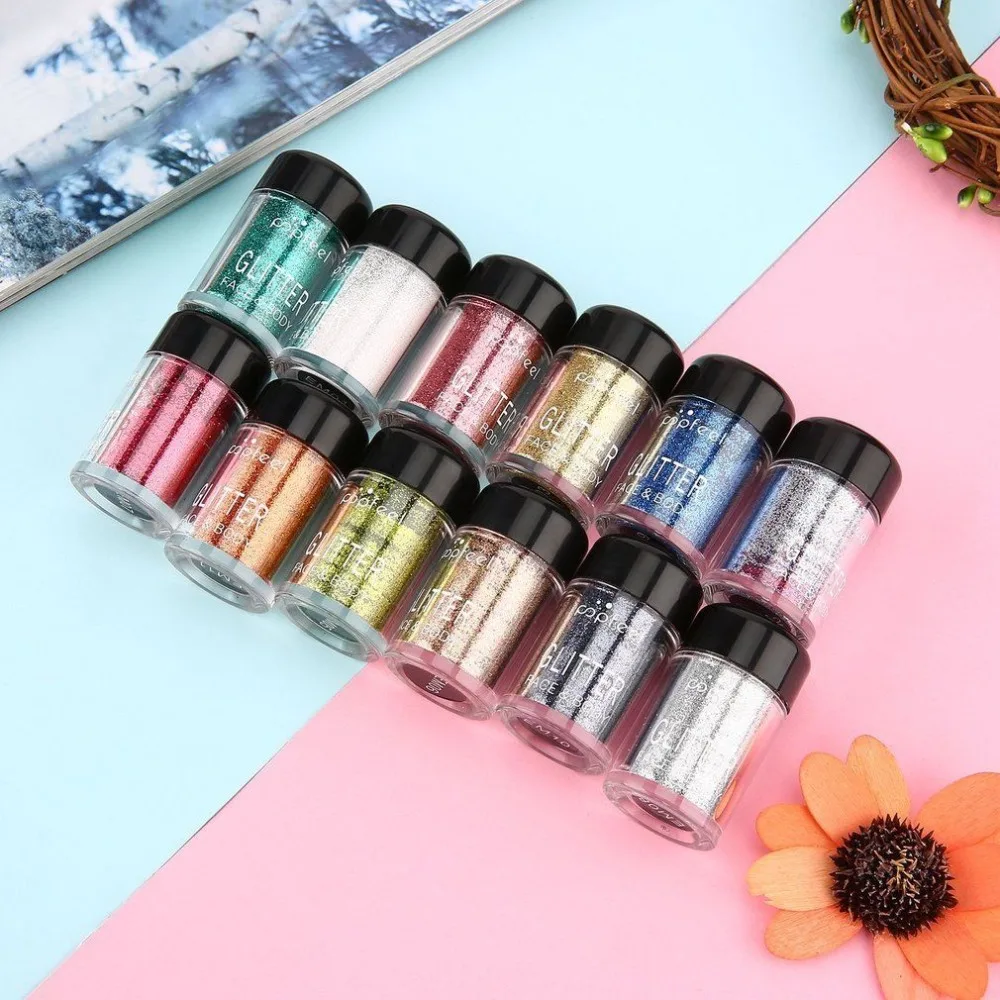 12 шт./компл. блестящие тени для век гель мерцающие алмазные металлические мощные