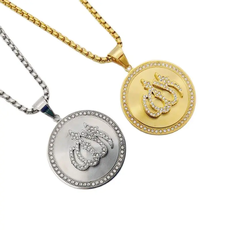 Ожерелье с круглым кулоном Стразы золотого/серебряного цвета ожерелье из