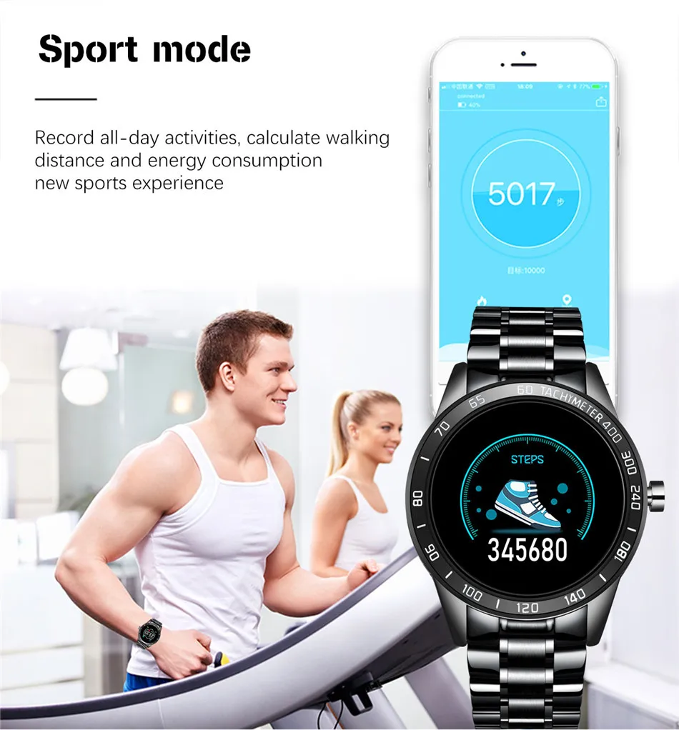 Спортивные Смарт-часы для мужчин IP67 Водонепроницаемый Браслет фитнес-трекер пульсометр кровяное давление монитор Шагомер для Android ios
