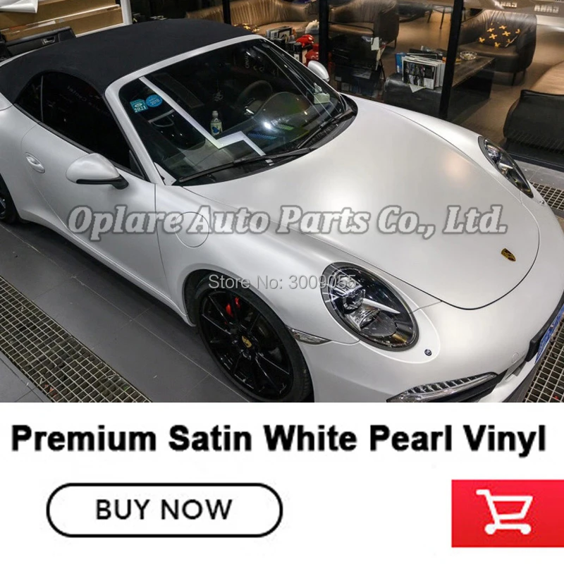 Высококачественная атласная белая жемчужная оберточная виниловая пленка для