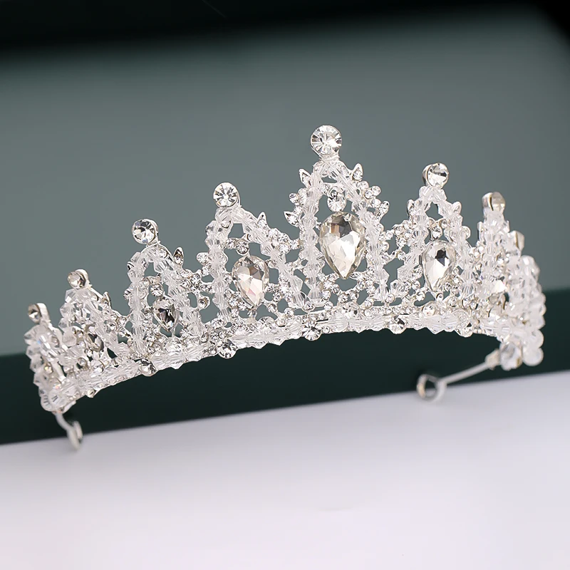 Роскошные тиары Стразы серебряного цвета Свадебная Корона головной убор