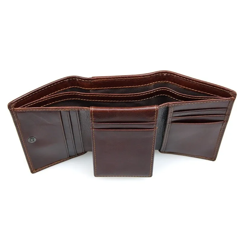 Кошелек Luufan RFID Trifold кредитный держатель для карт с защищенным ID окном мужской
