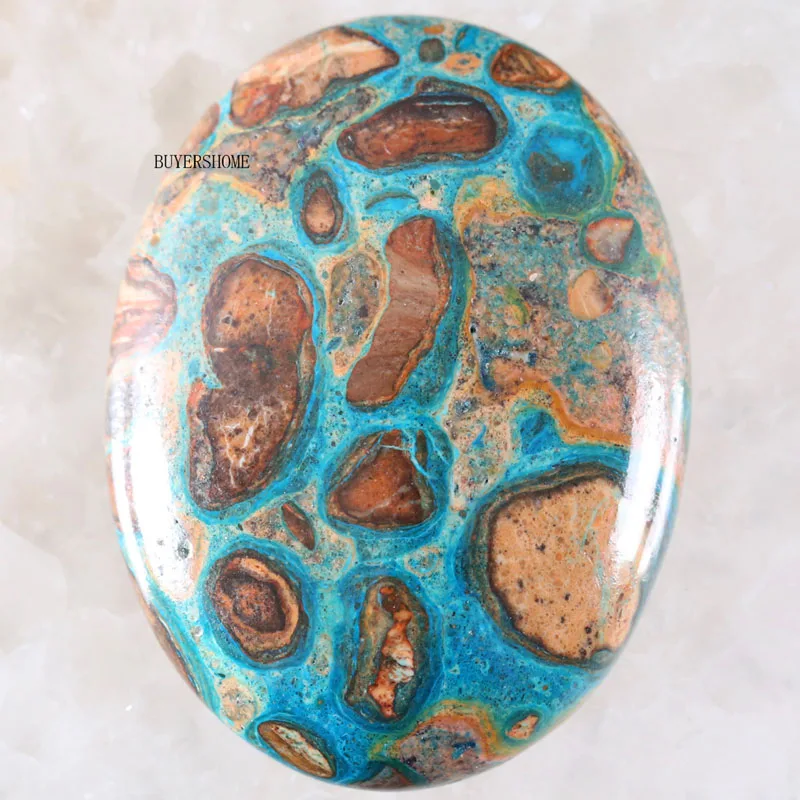 Blue Malachite 51 цвет 30x40 мм кабошон натуральный камень бусины для рукоделия ювелирных изделий Малахит содалит Lapis Fit ожерелье браслет серьги - Цвет: Blue Malachite